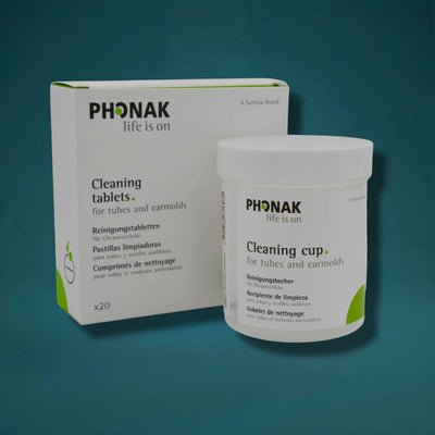 Phonak Reinigungsset mit Reinigungsbecher und 20 Reinigungstabletten